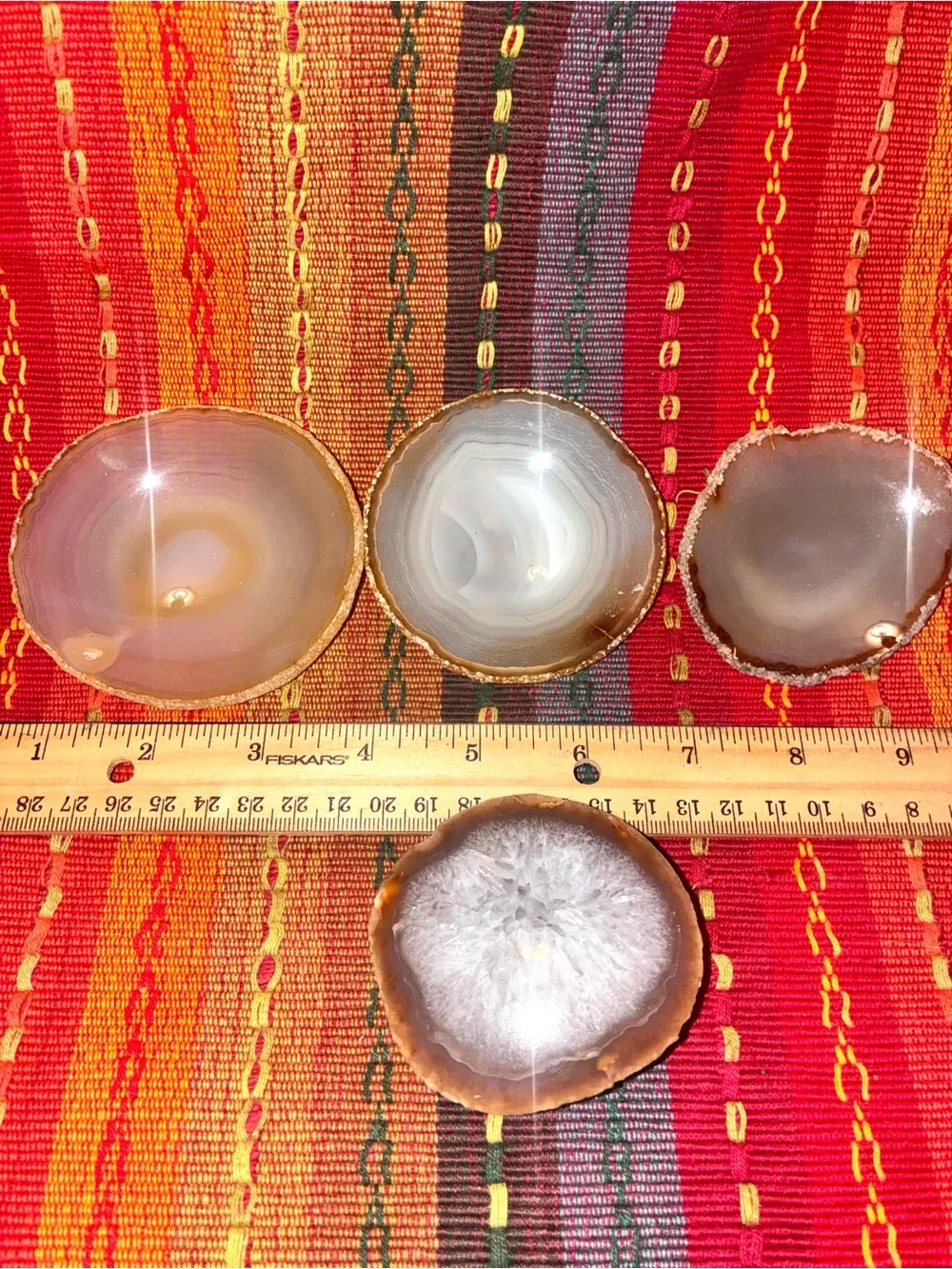 Natural Agate Geode Coaster Like – White and Brown